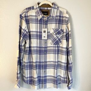 NWT CQR Plaid Flannel Button Down Shirt - L